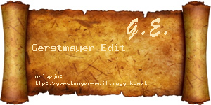 Gerstmayer Edit névjegykártya